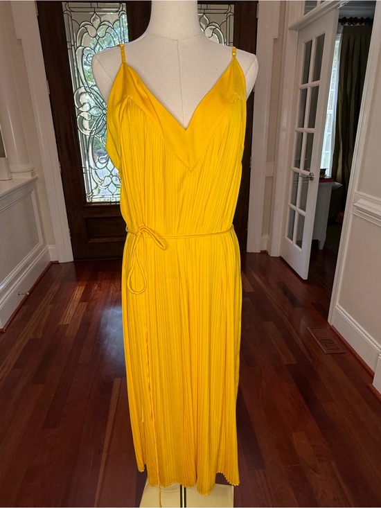 Escada Dresses & Skirts - NWT Escada Sport Damyka Sunflower Yellow Pleated Midi Dress Size 44 Designer